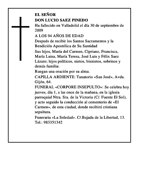 DON LUCIO SAEZ PINEDO