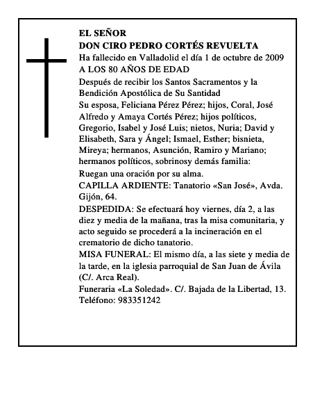 DON CIRO PEDRO CORTÉS REVUELTA