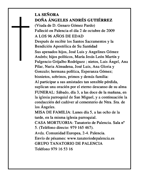 DOÑA ÁNGELES ANDRÉS GUTIÉRREZ