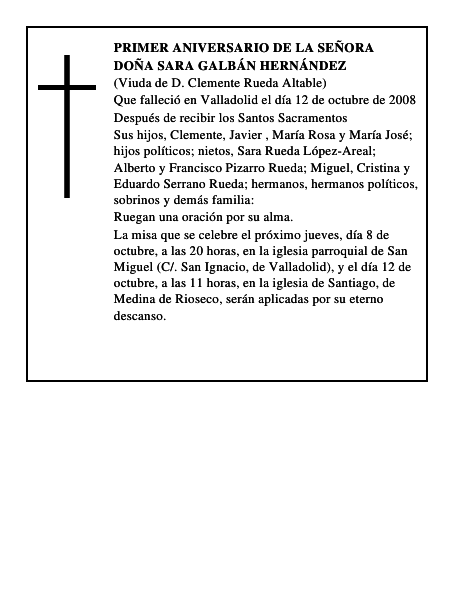 DOÑA SARA GALBÁN HERNÁNDEZ