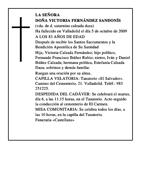 DOÑA VICTORIA FERNÁNDEZ SANDONÍS