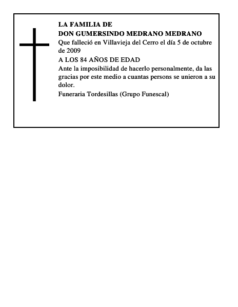 DON GUMERSINDO MEDRANO MEDRANO