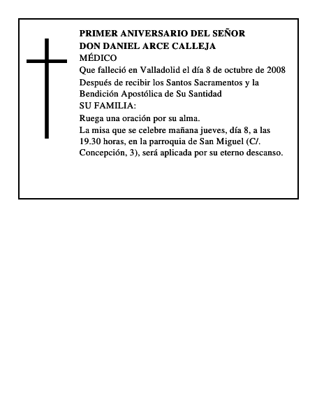 DON DANIEL ARCE CALLEJA