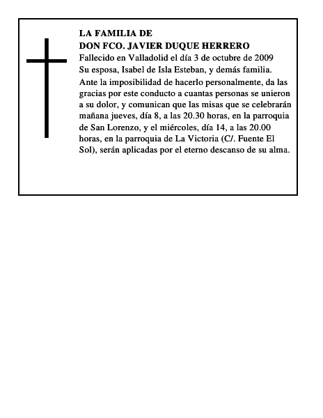 DON FCO. JAVIER DUQUE HERRERO