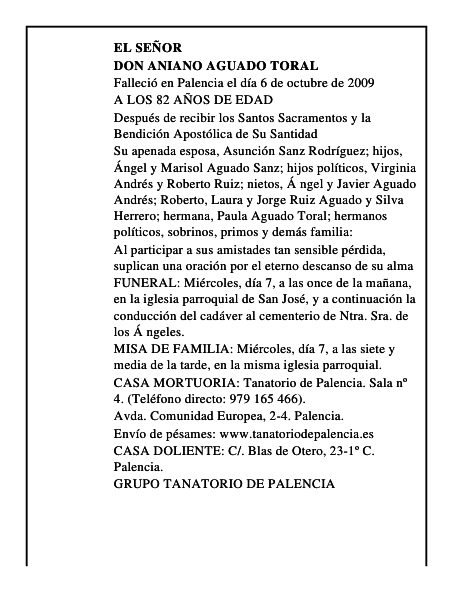 DON ANIANO AGUADO TORAL