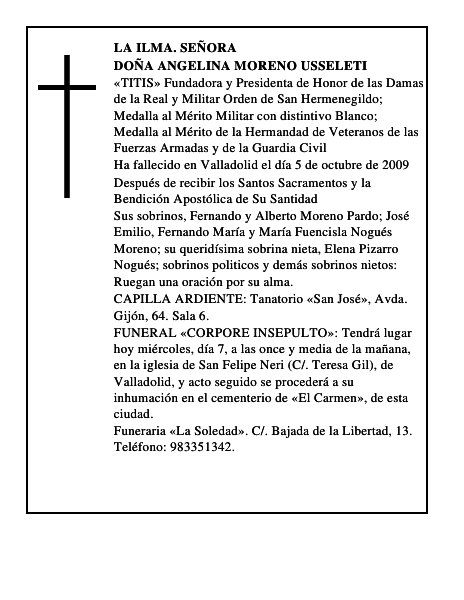 DOÑA ANGELINA MORENO USSELETI