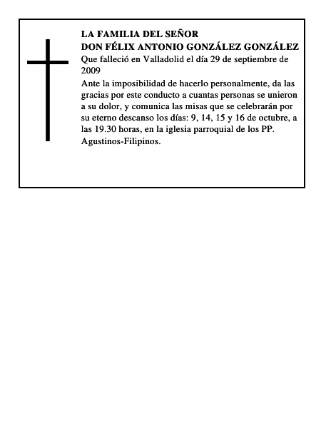 DON FÉLIX ANTONIO GONZÁLEZ GONZÁLEZ
