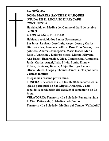 DOÑA MARINA SÁNCHEZ MARQUÉS