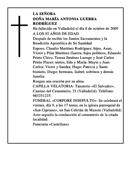 DOÑA MARÍA ANTONIA GUERRA RODRÍGUEZ
