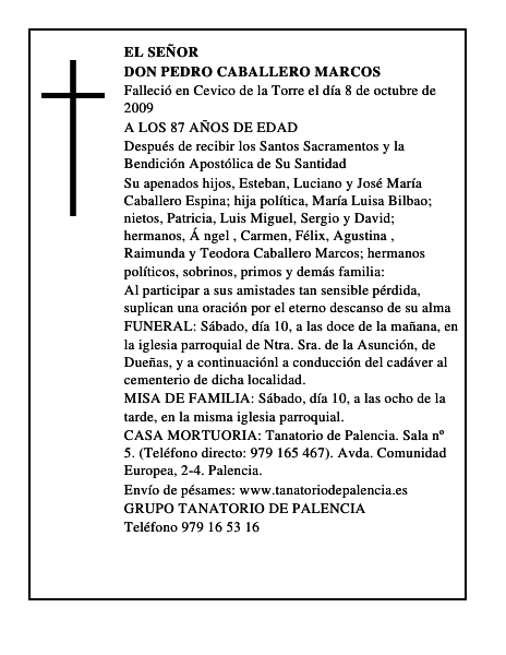 DON PEDRO CABALLERO MARCOS
