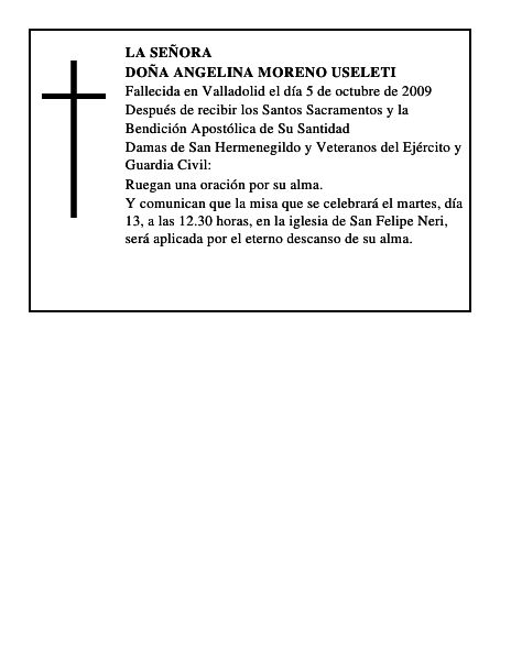 DOÑA ANGELINA MORENO USELETI