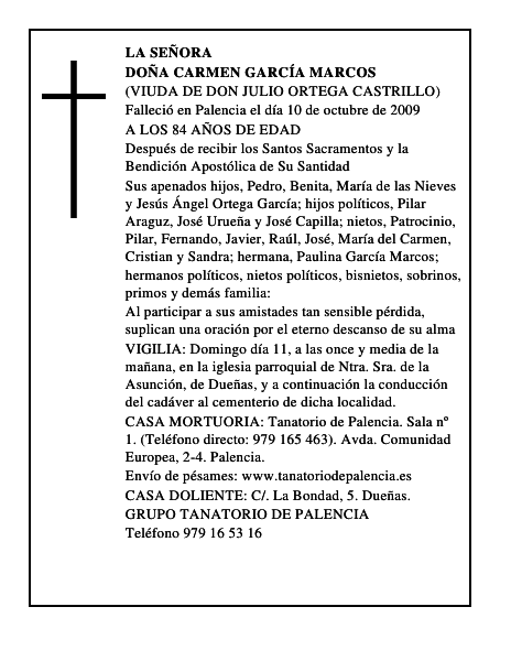DOÑA CARMEN GARCÍA MARCOS
