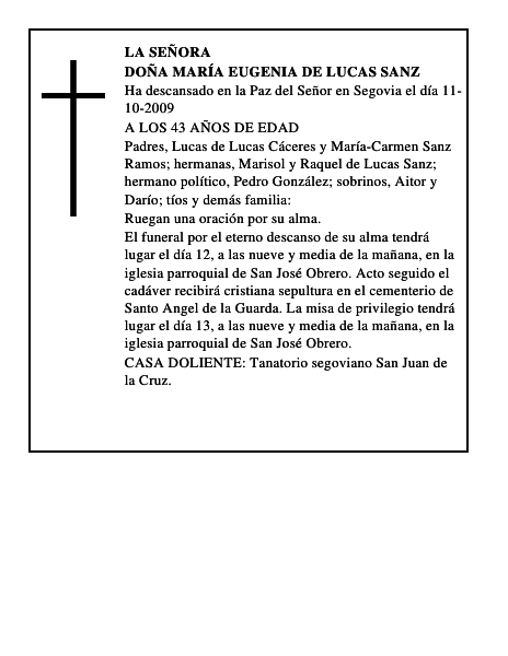 DOÑA MARÍA EUGENIA DE LUCAS SANZ