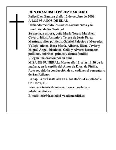 DON FRANCISCO PÉREZ BARBERO