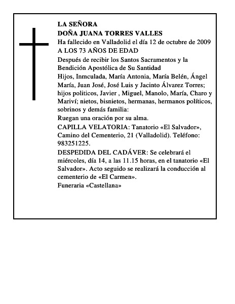 DOÑA JUANA TORRES VALLES