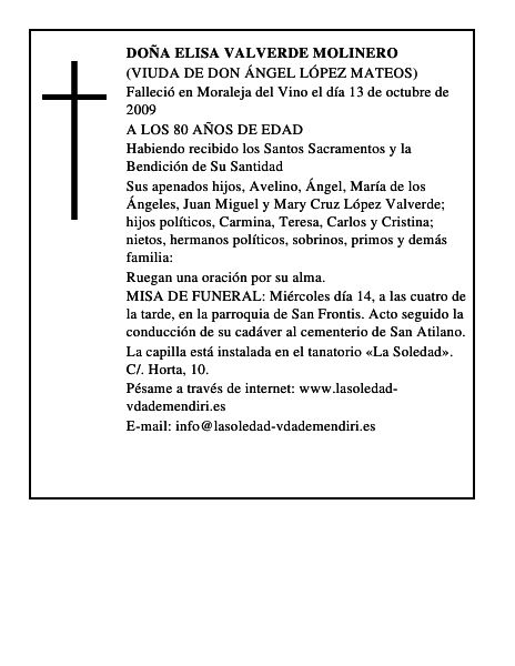 DOÑA ELISA VALVERDE MOLINERO