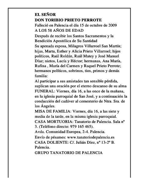 DON TORIBIO PRIETO PERROTE