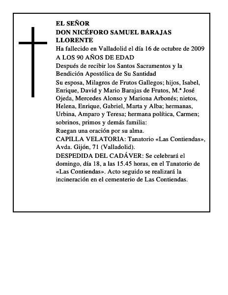 DON NICÉFORO SAMUEL BARAJAS LLORENTE