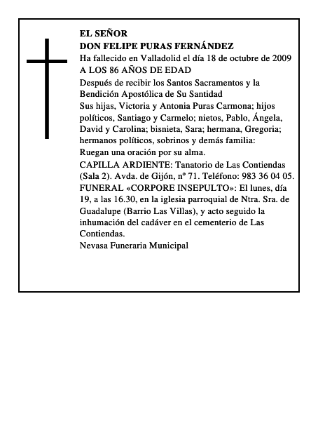 DON FELIPE PURAS FERNÁNDEZ