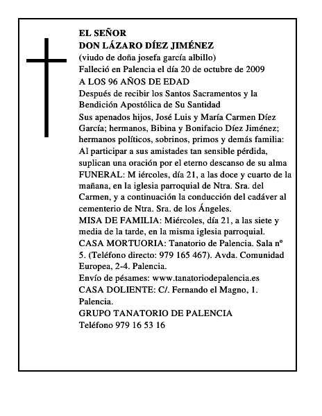 DON LÁZARO DÍEZ JIMÉNEZ