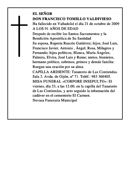 DON FRANCISCO TOMILLO VALDIVIESO