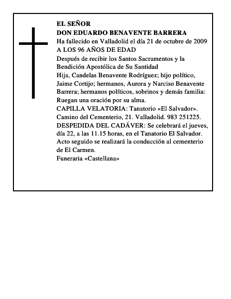 DON EDUARDO BENAVENTE BARRERA