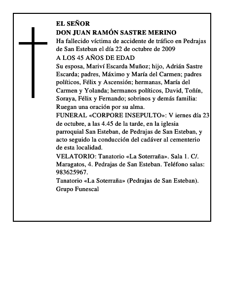 DON JUAN RAMÓN SASTRE MERINO