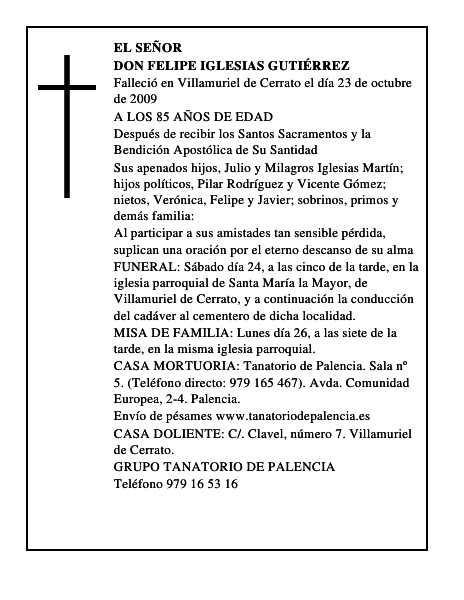DON FELIPE IGLESIAS GUTIÉRREZ