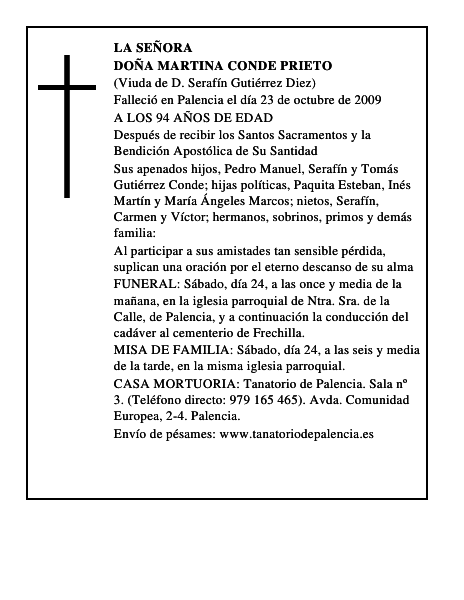 DOÑA MARTINA CONDE PRIETO