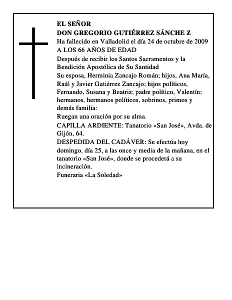 DON GREGORIO GUTIÉRREZ SÁNCHE Z