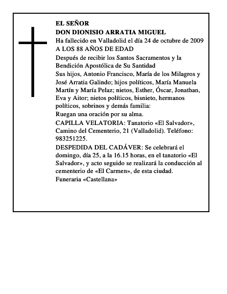 DON DIONISIO ARRATIA MIGUEL