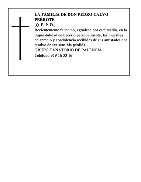 LA FAMILIA DE DON PEDRO CALVO PERROTE