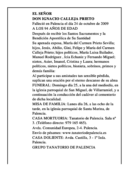 DON IGNACIO CALLEJA PRIETO