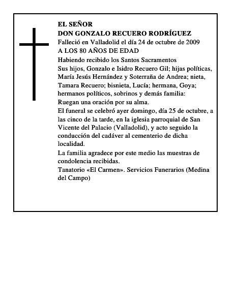 DON GONZALO RECUERO RODRÍGUEZ