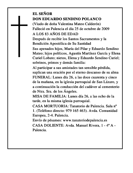 DON EDUARDO SENDINO POLANCO
