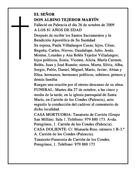 DON ALBINO TEJEDOR MARTÍN