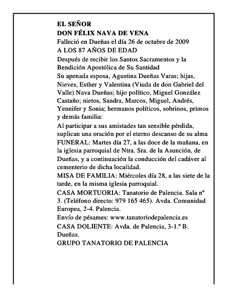 DON FÉLIX NAVA DE VENA