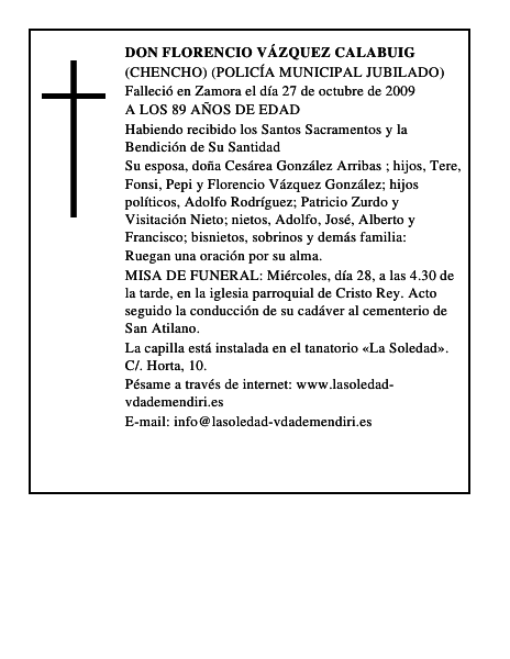 DON FLORENCIO VÁZQUEZ CALABUIG