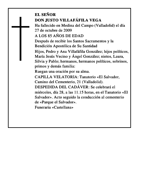 DON JUSTO VILLAFÁFILA VEGA