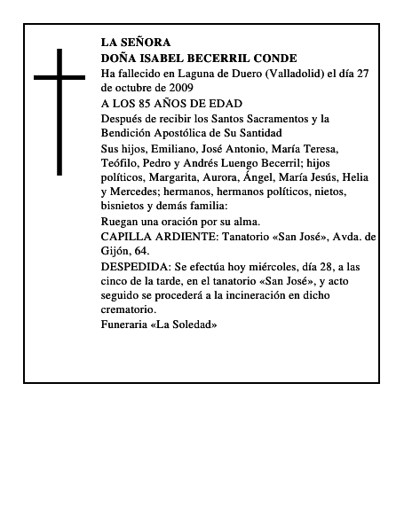 DOÑA ISABEL BECERRIL CONDE