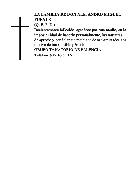 LA FAMILIA DE DON ALEJANDRO MIGUEL FUENTE