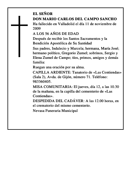 DON MARIO CARLOS DEL CAMPO SANCHO