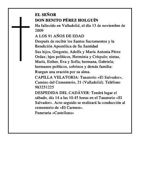 DON BENITO PÉREZ HOLGUÍN