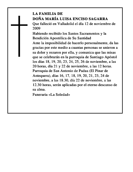 DOÑA MARÍA LUISA ENCISO SAGARRA
