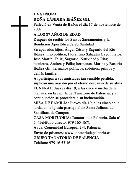 DOÑA CÁNDIDA IBÁÑEZ GIL