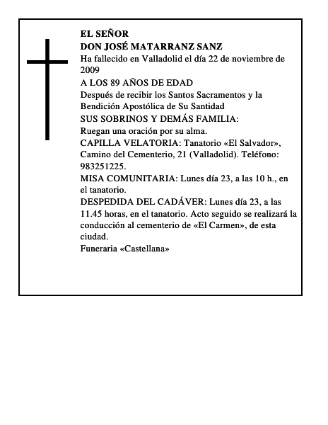 DON JOSÉ MATARRANZ SANZ