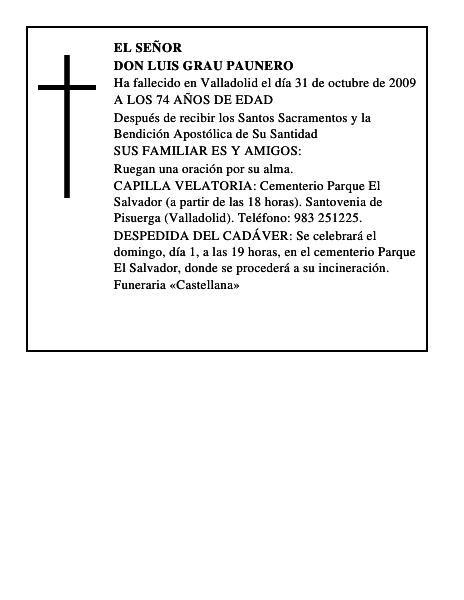 DON LUIS GRAU PAUNERO