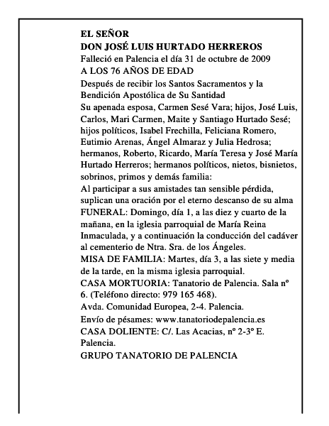 DON JOSÉ LUIS HURTADO HERREROS