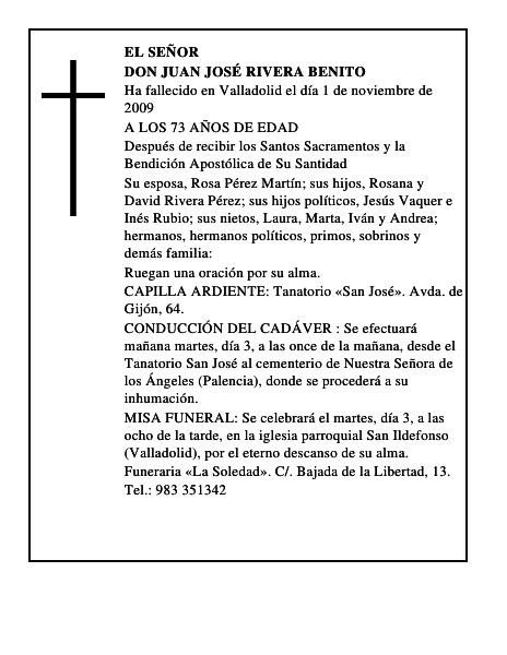DON JUAN JOSÉ RIVERA BENITO