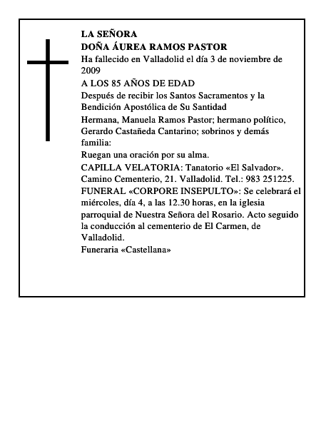 DOÑA ÁUREA RAMOS PASTOR